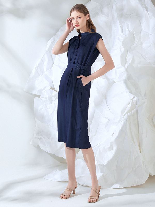 Final Pieces - BELTED MIDI SHIRT DRESS