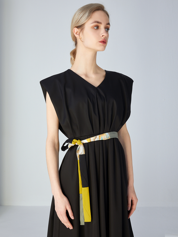 Final Pieces - MULTICOLOR BELTED DRESS