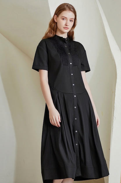 PLEATED MAXI DRESS