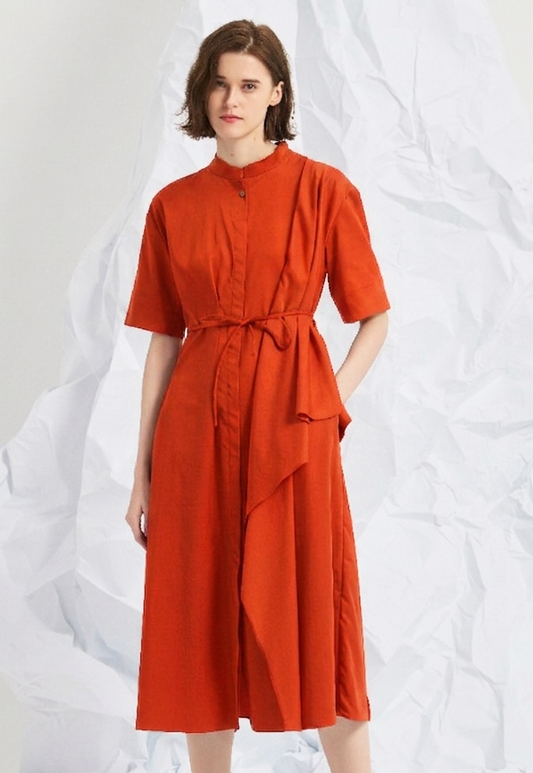 WRAPPED MIDI DRESS