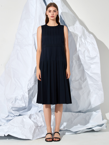 LINED MIDI DRESS