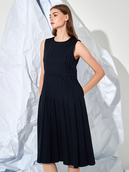 LINED MIDI DRESS