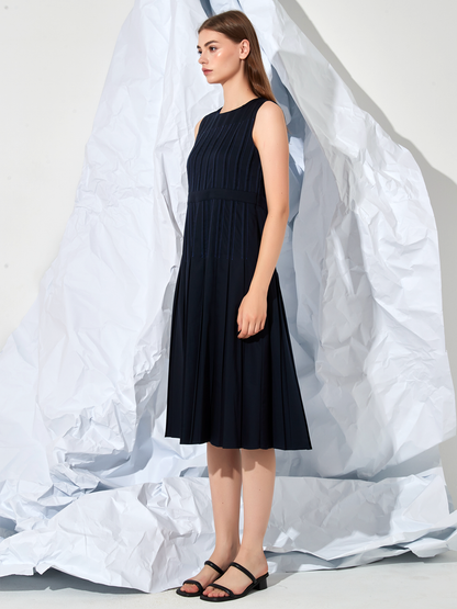 LINED MIDI DRESS
