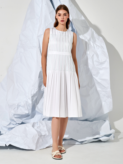 LINED MIDI DRESS