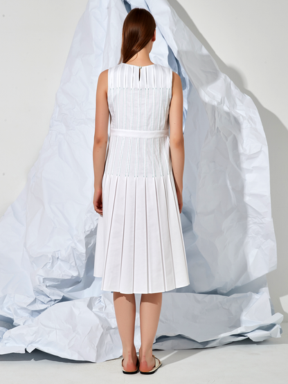 LINED MIDI DRESS