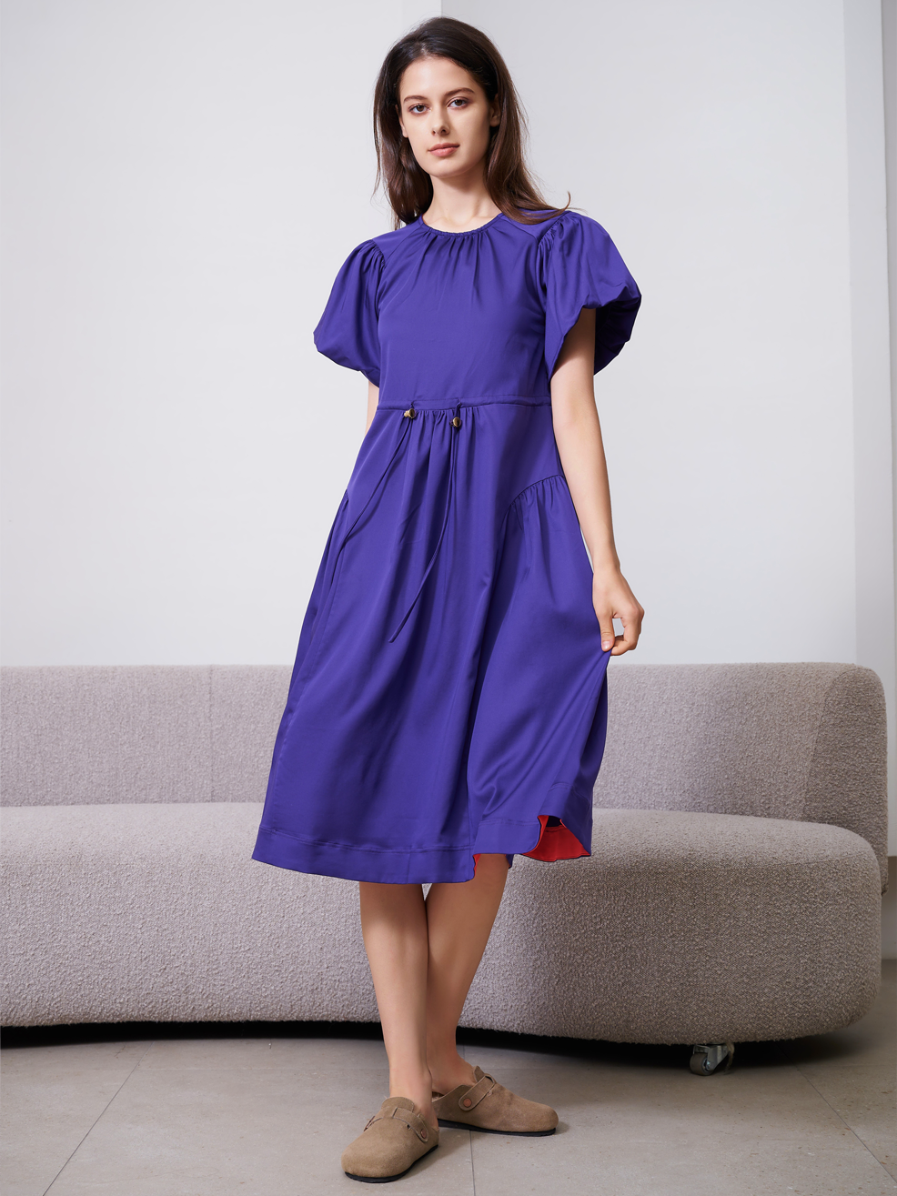 Puffy midi dress online