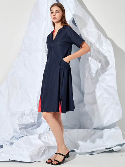 HOODIE POCKETS MINI DRESS