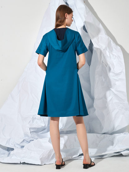HOODIE POCKETS MINI DRESS
