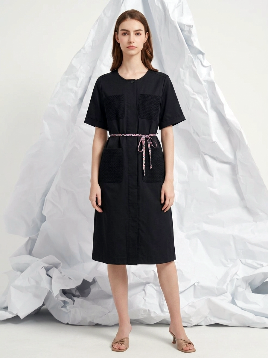 BODICE POCKET MIDI DRESS