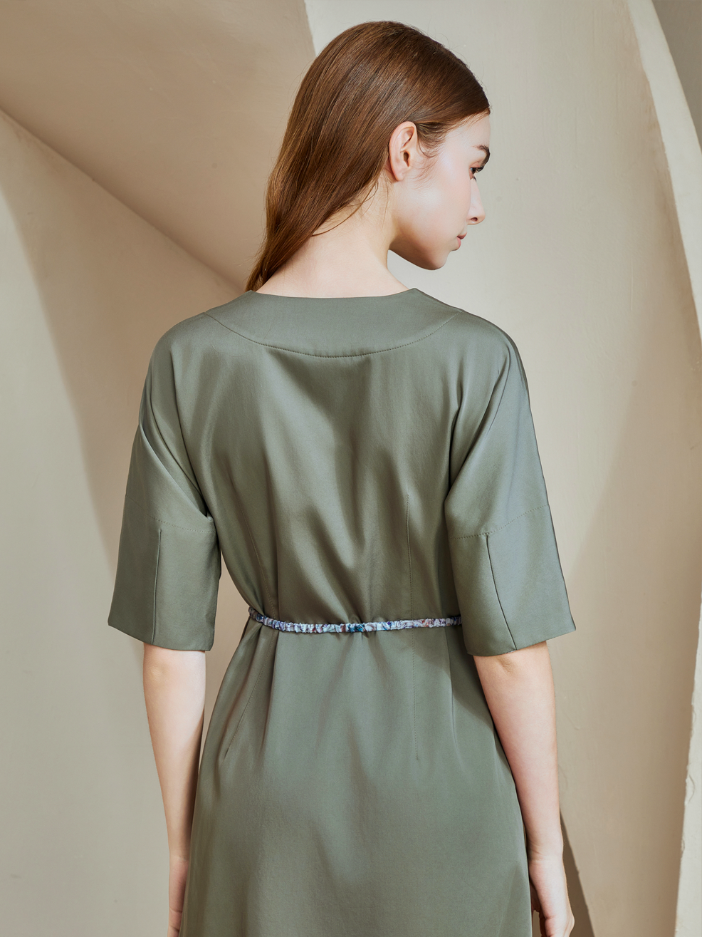 GOLD BUTTONS MIDI DRESS