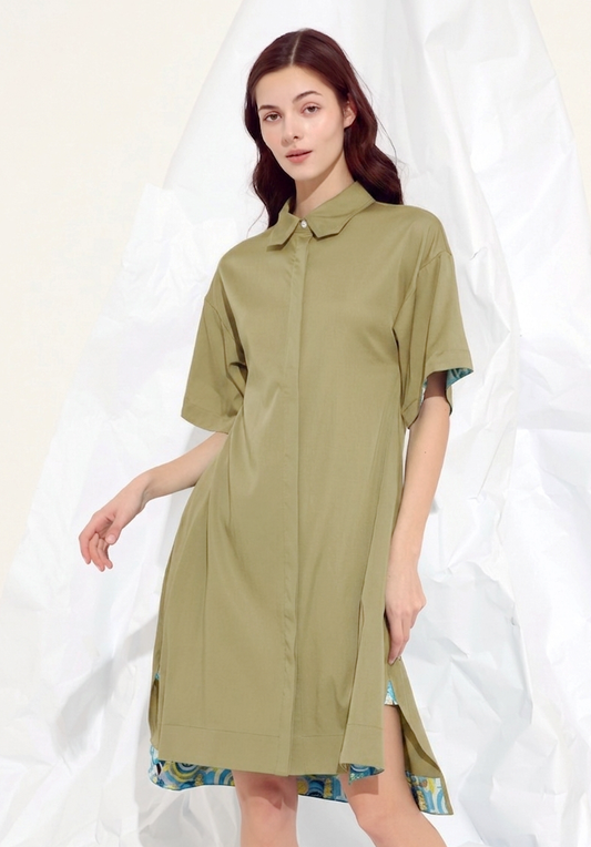 ASYMMETRIC SHIRT DRESS