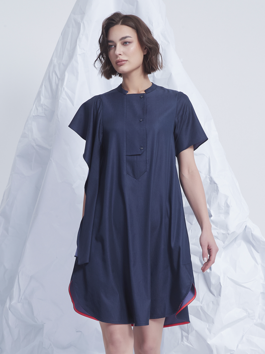 ASYMMETRIC SHIRT DRESS