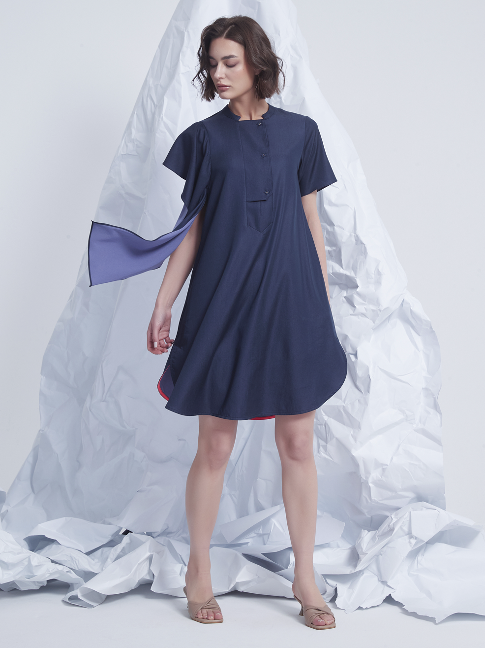 ASYMMETRIC SHIRT DRESS
