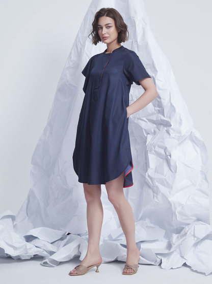 ASYMMETRIC SHIRT DRESS