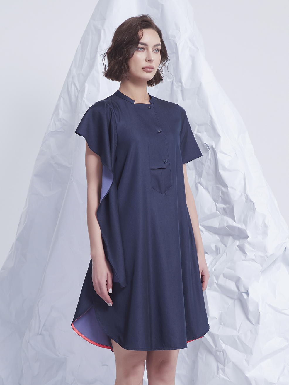 ASYMMETRIC SHIRT DRESS
