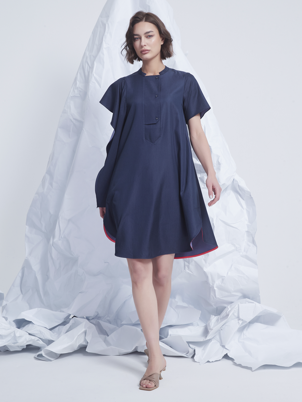 ASYMMETRIC SHIRT DRESS