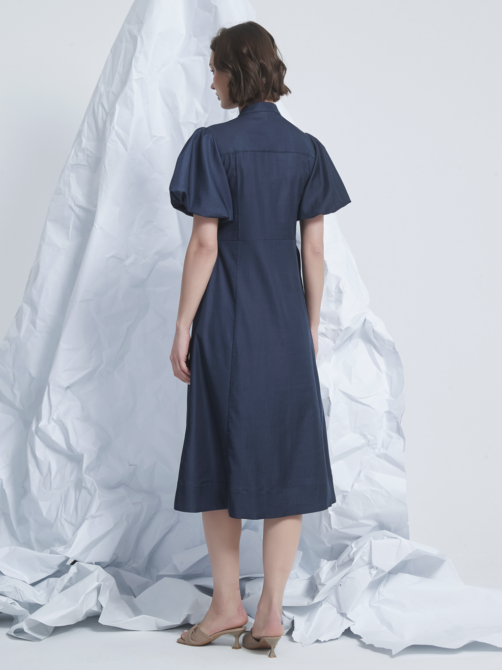 WASIT TIE MIDI DRESS
