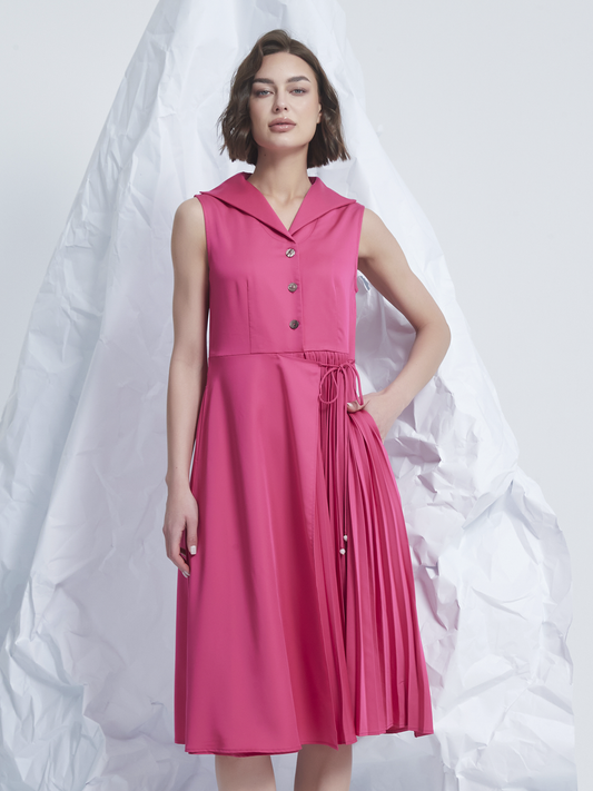 WRAP SIDE TIE MIDI DRESS