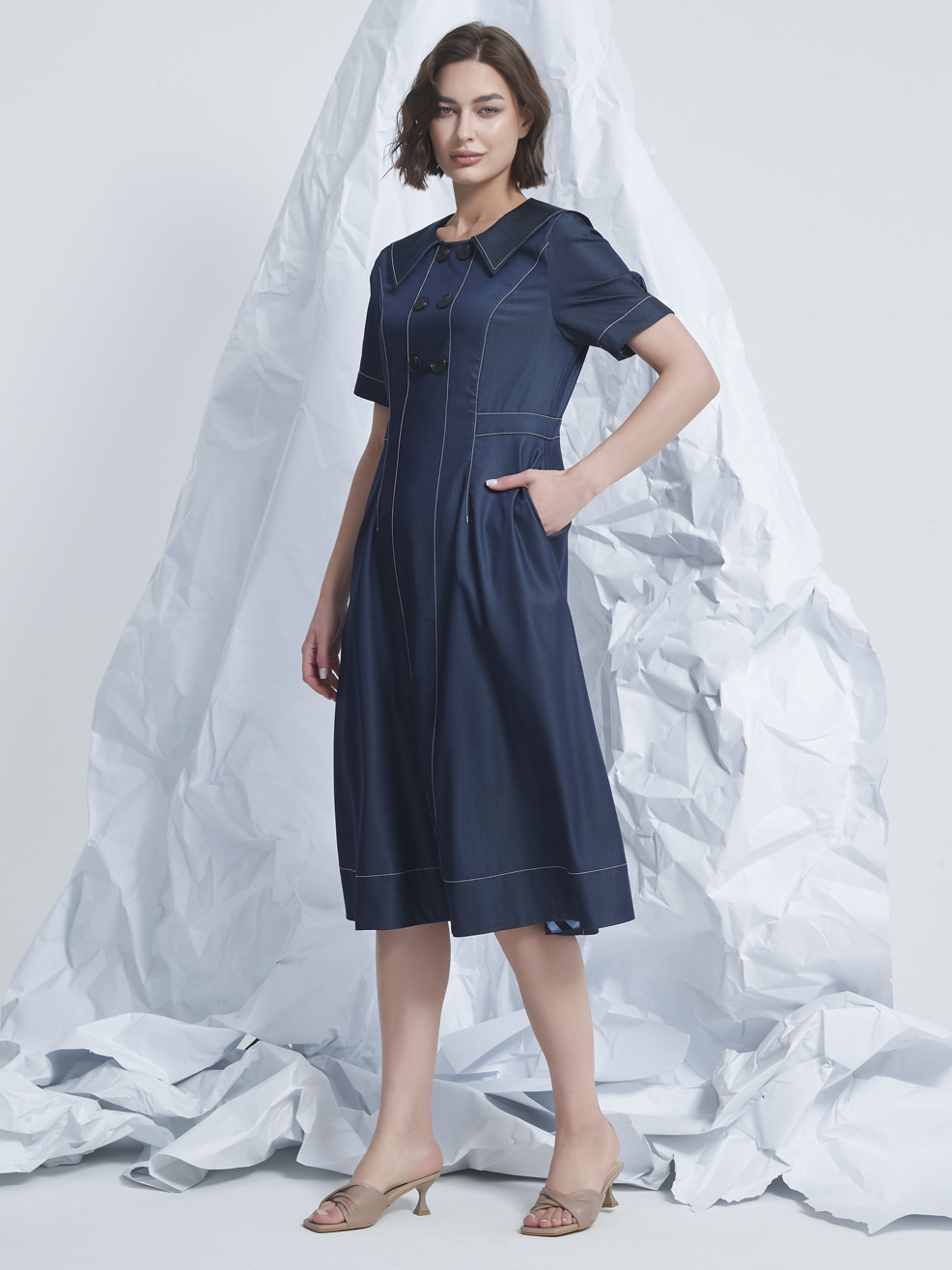 STITCH MIDI DRESS