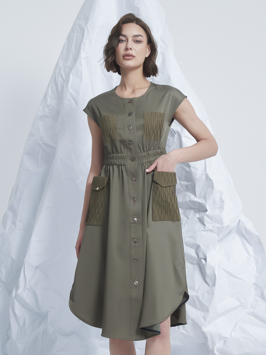 JACQUARD POCKETS DRESS