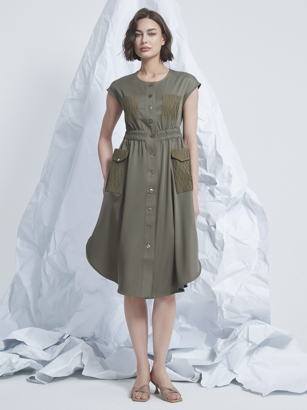 JACQUARD POCKETS DRESS