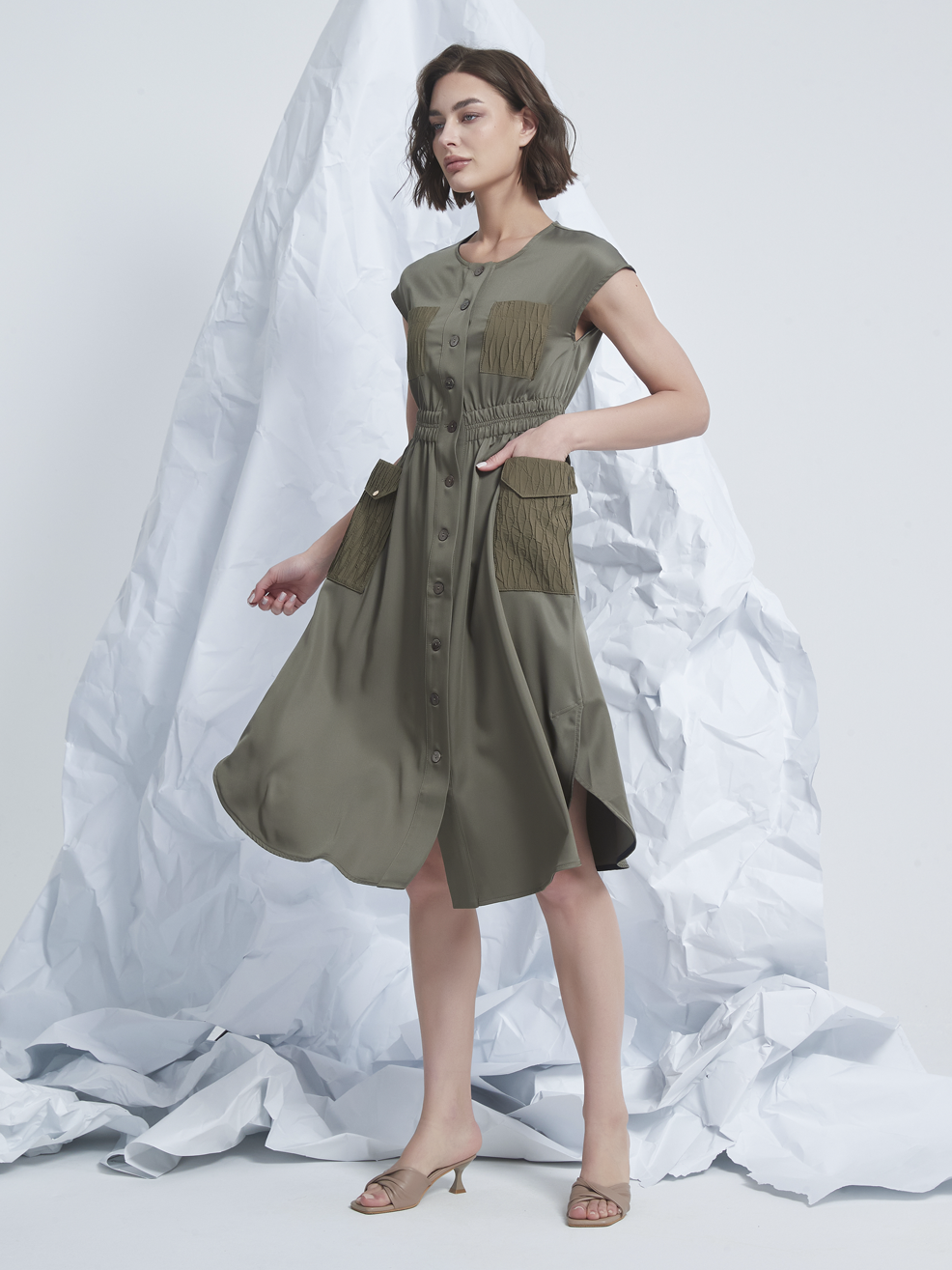 JACQUARD POCKETS DRESS