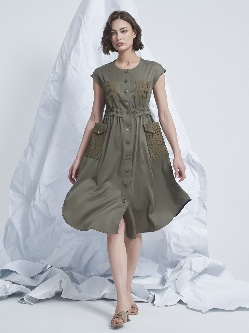 JACQUARD POCKETS DRESS