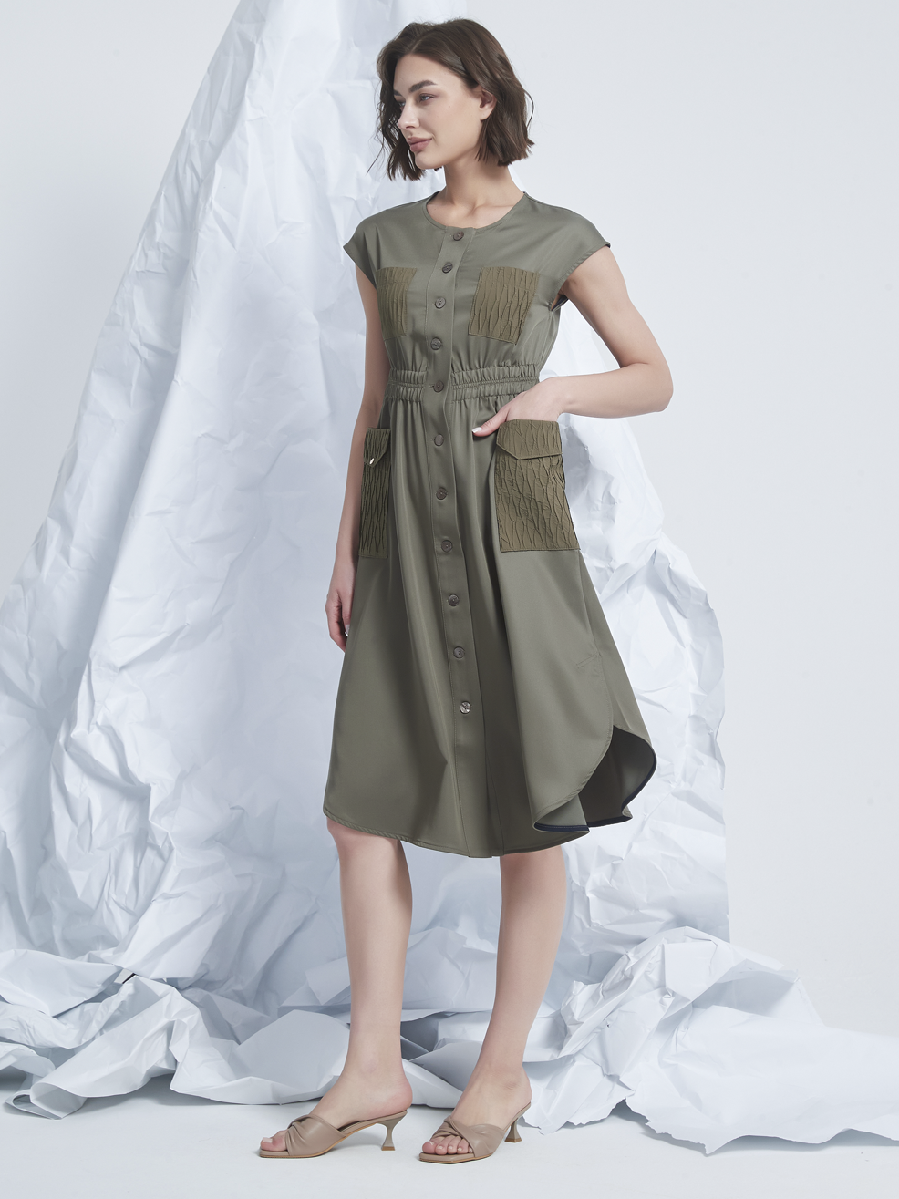JACQUARD POCKETS DRESS