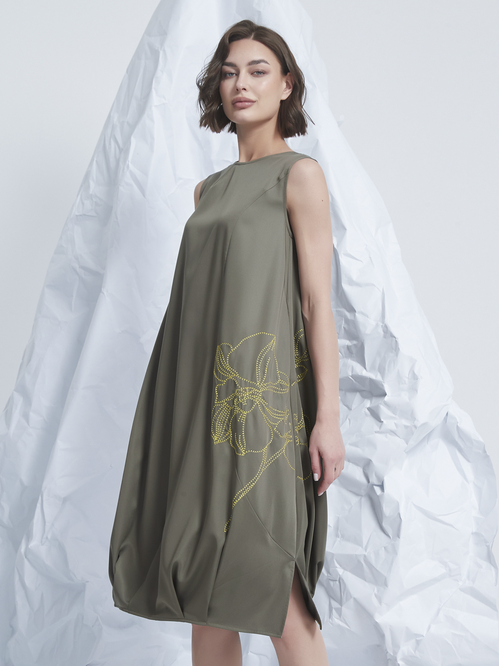 TUNIC EMBROIDERED MIDI DRESS