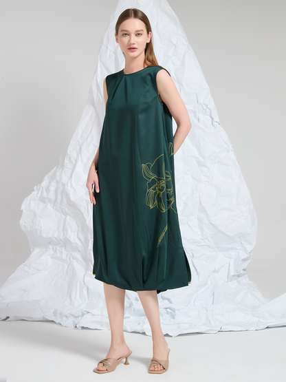 TUNIC EMBROIDERED MIDI DRESS