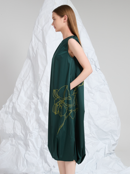 TUNIC EMBROIDERED MIDI DRESS