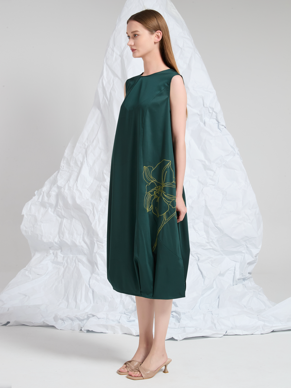 TUNIC EMBROIDERED MIDI DRESS