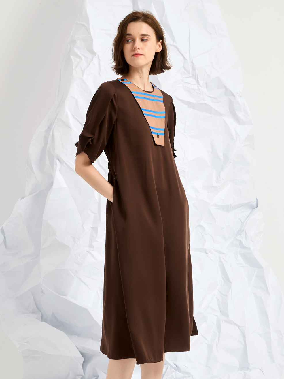BELTED MIDI DRESS