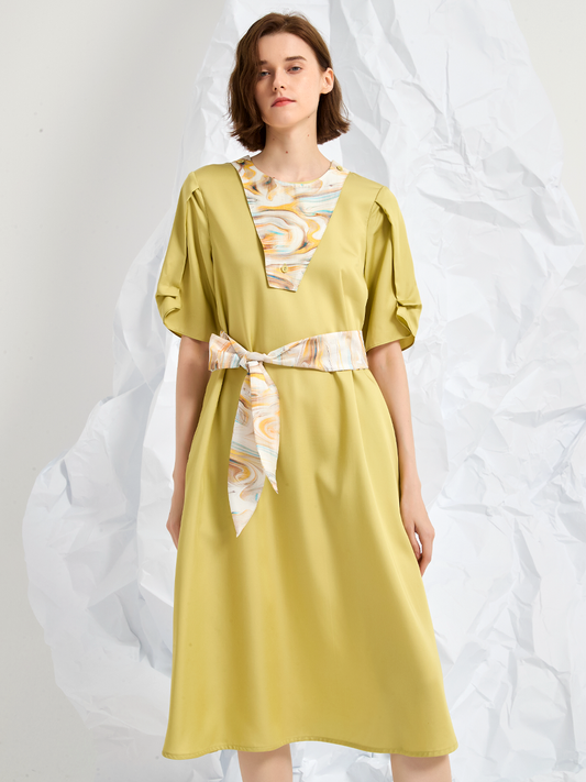 BELTED MIDI DRESS