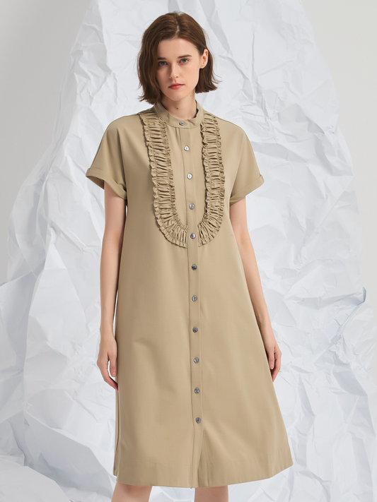 WOOL BIBS MIDI DRESS
