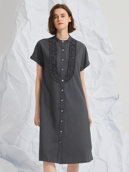 WOOL BIBS MIDI DRESS