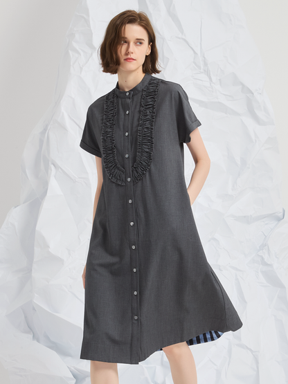 WOOL BIBS MIDI DRESS