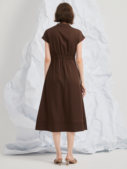 ABSTRACT EMBROIDERED MIDI DRESS