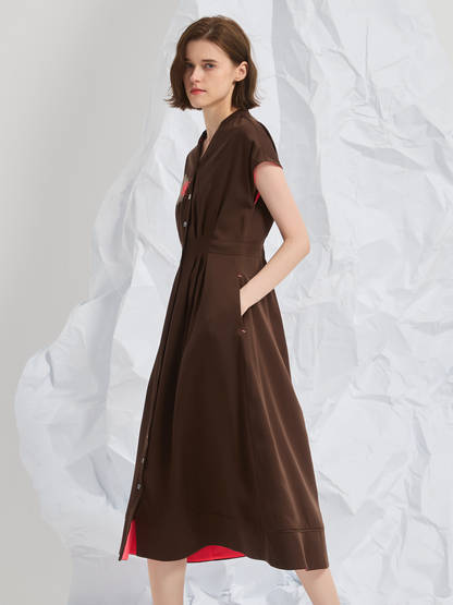 ABSTRACT EMBROIDERED MIDI DRESS