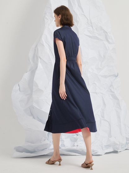 ABSTRACT EMBROIDERED MIDI DRESS