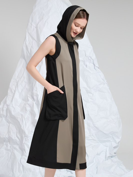 HODDIE CONTRAST MIDI DRESS