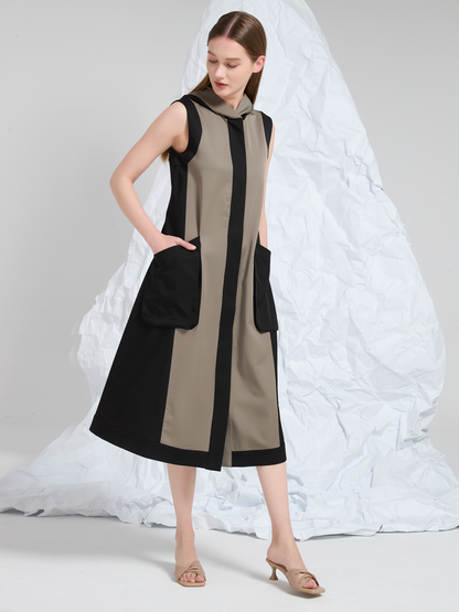HODDIE CONTRAST MIDI DRESS