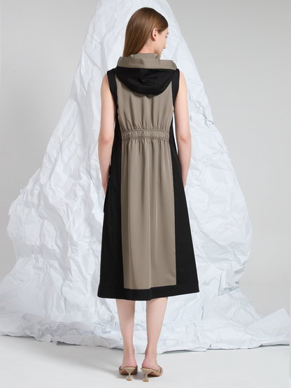 HODDIE CONTRAST MIDI DRESS
