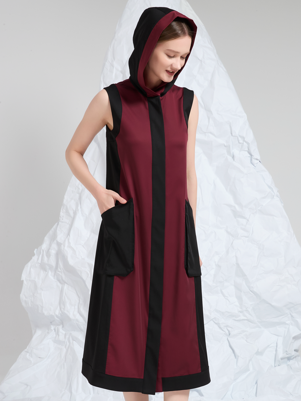 HODDIE CONTRAST MIDI DRESS