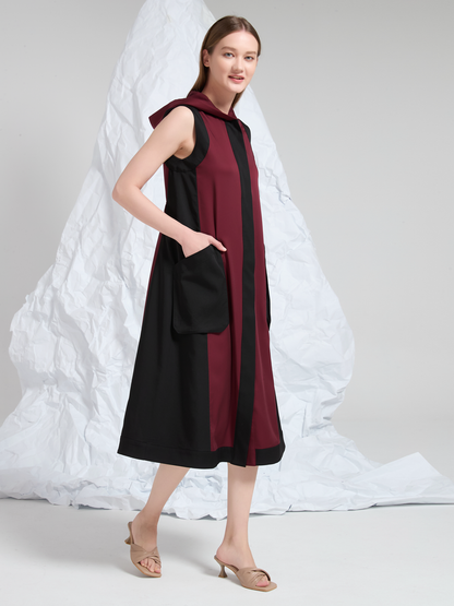 HODDIE CONTRAST MIDI DRESS
