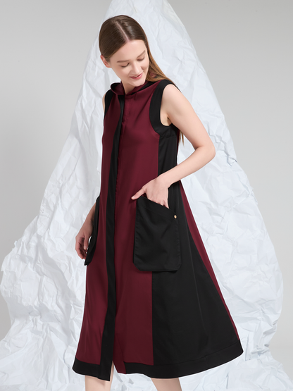 HODDIE CONTRAST MIDI DRESS