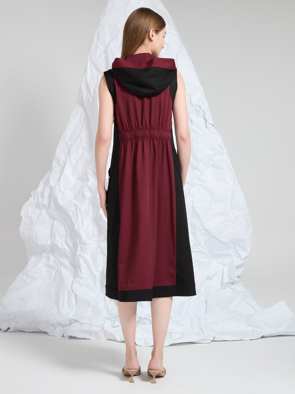 HODDIE CONTRAST MIDI DRESS