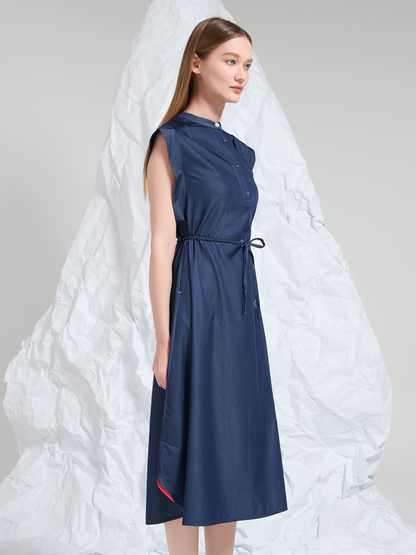 ABSTRACT EMBROIDERED MIDI DRESS