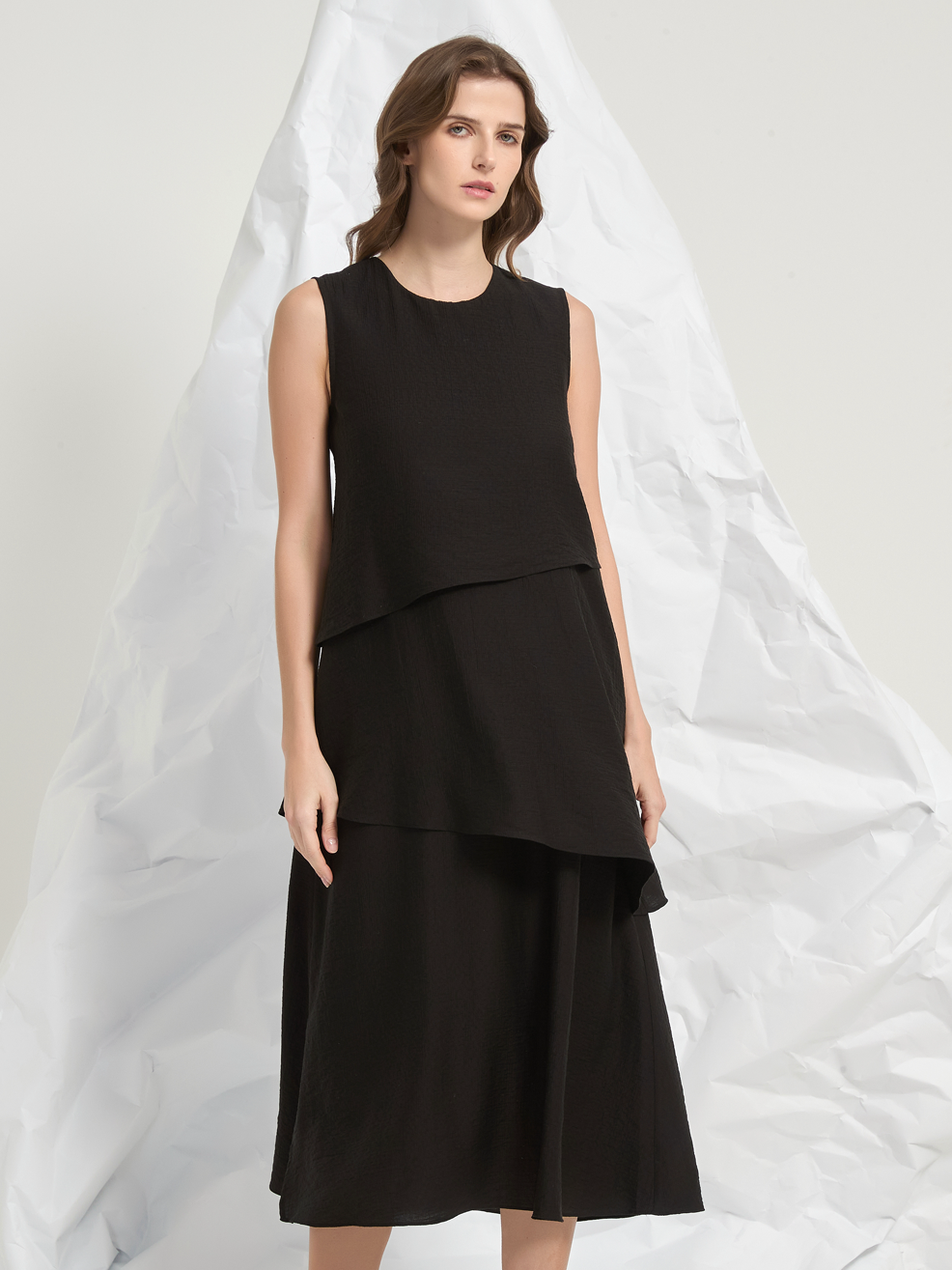 TRIO LAYERS MIDI DRESS