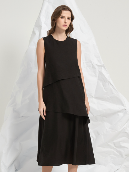 TRIO LAYERS MIDI DRESS